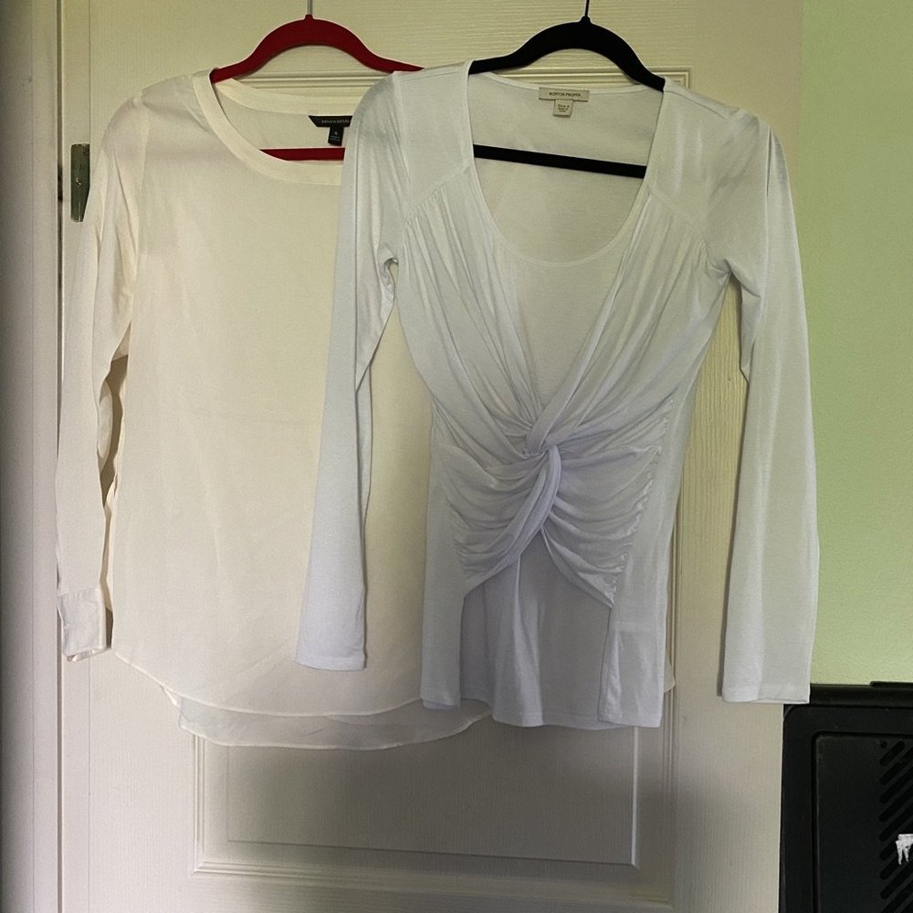 2 LS blouses (Banana Republic & Boston Proper)